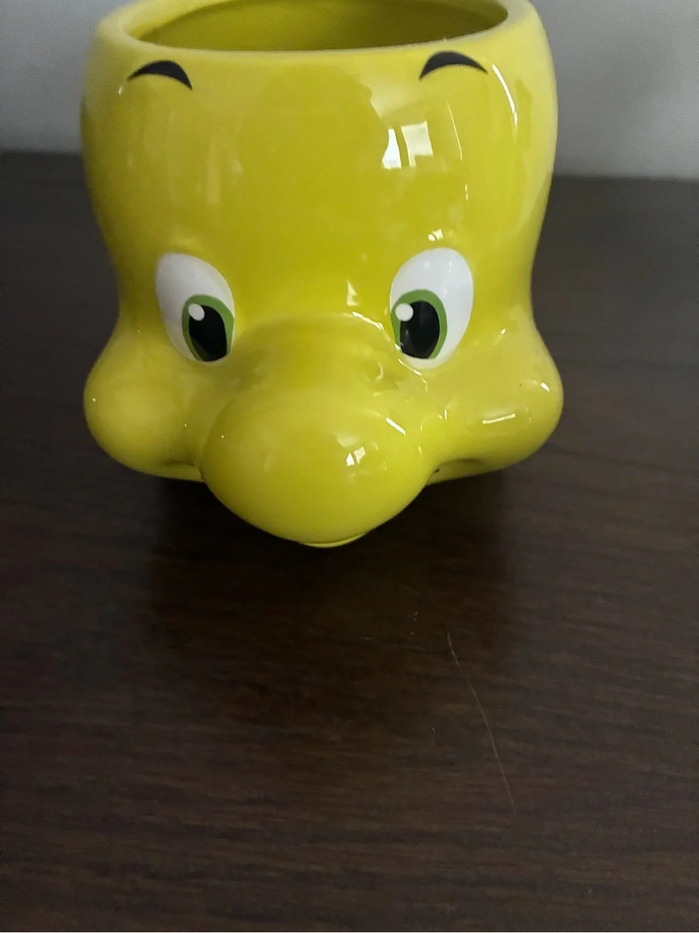 Disney Yellow and Blue Flounder Ceramic Planter Mug